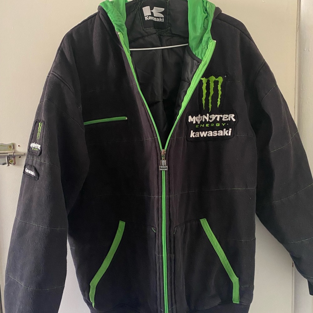 Monster kawasaki jacket size 2xL black &green color